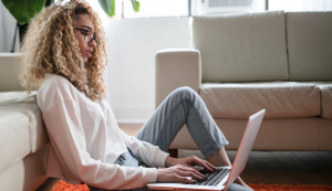 woman using laptop